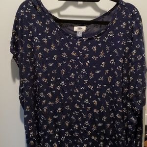 3x Blue floral light weight SpringBlouse